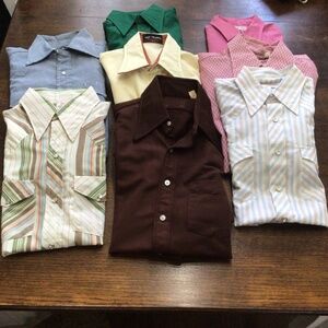 Lot of 7 men’s vintage shirts. Including pearl button
